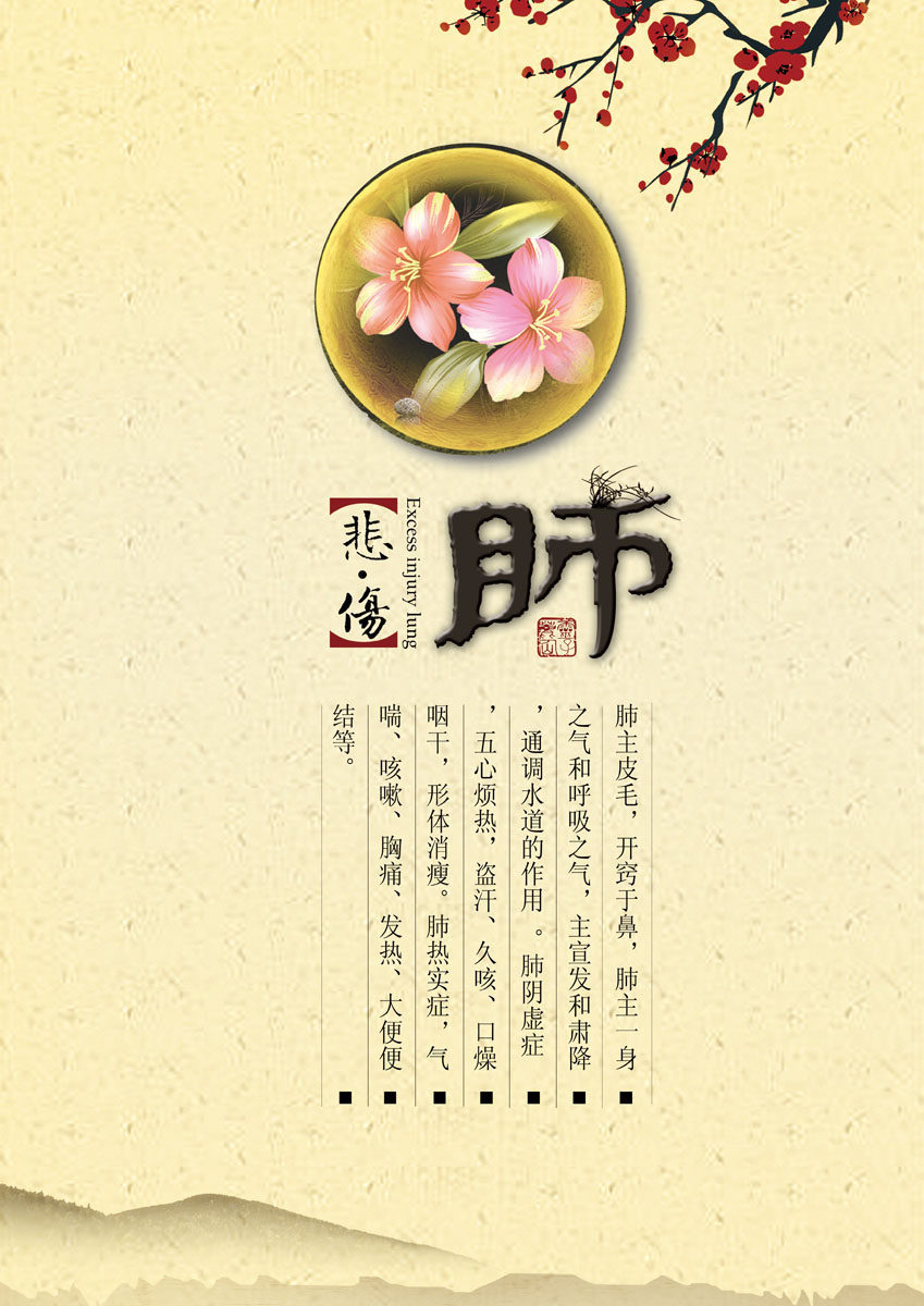 643海报印制海报展板素材17中医养生文化悲伤肺