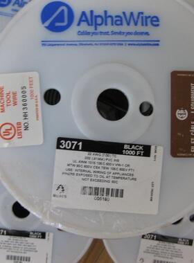 Alpha Wire 单芯电线 导线 UL1015 22AWG 305M 黑色 3071 BK001