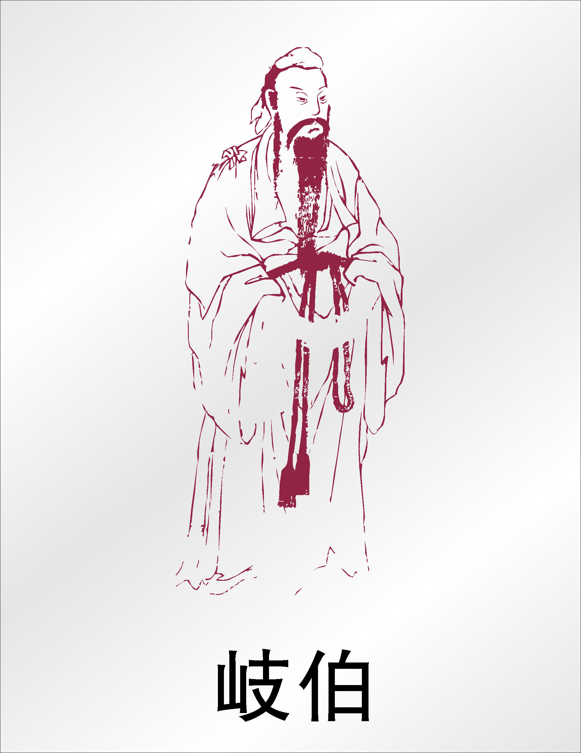 589海报印制海报展板素材40中国古代名医岐伯画像