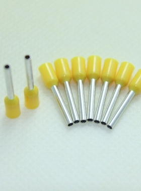 管型端子CE010012针型端子 尼龙1平方黄色插针形端头 E1012 100只