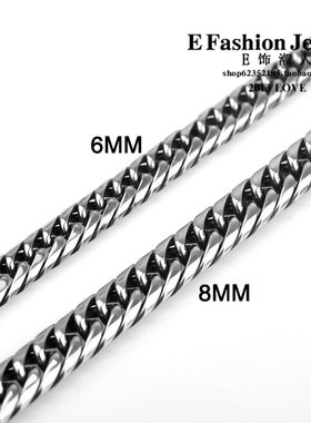 钛钢复古抹黑男士朋克风蛇骨链