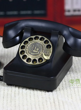 经典黑色金属旋转拨盘仿古摆件/客厅卧室摆件/机械铃声