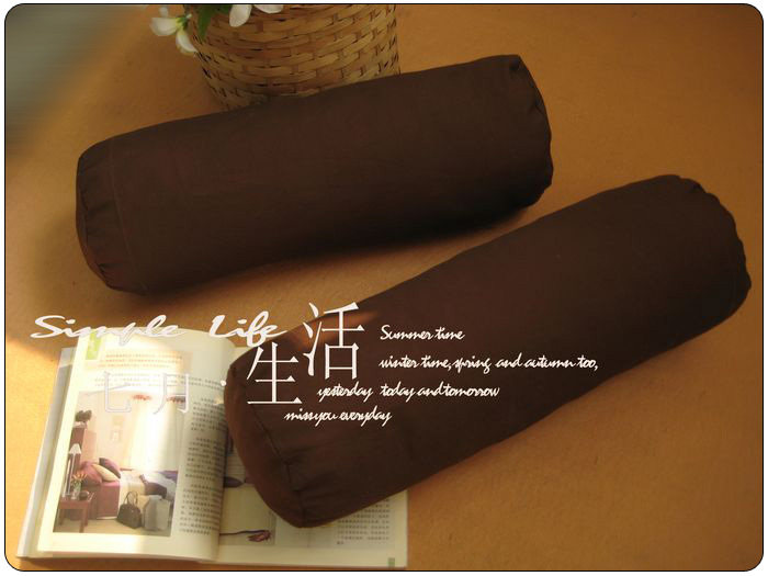 深棕色圆柱瑜伽枕靠垫套
