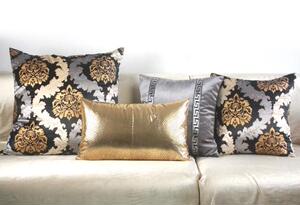黑金大花纹欧式奢华靠枕沙发床头靠垫套 抱枕套四件套346