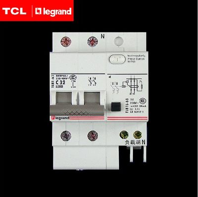 TCL罗格朗空气开关断路器2P32A带漏电保护器TLB1L-63C32/2