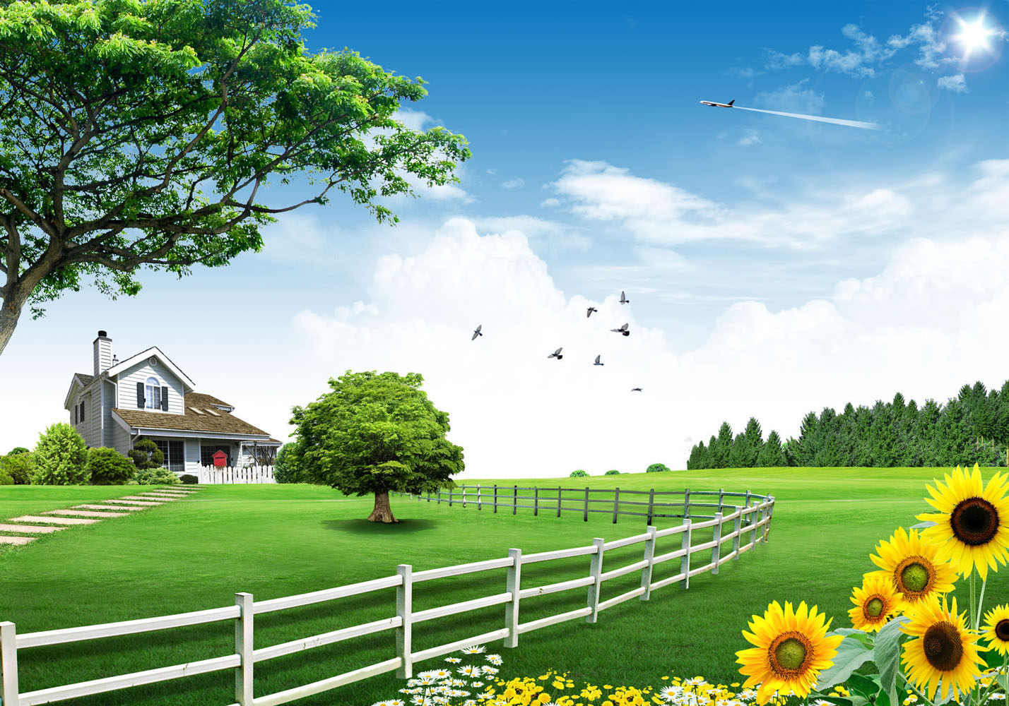 583海报印制海报展板素材695,蓝天白云风景