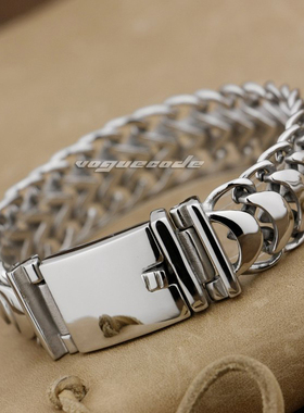 亮银色时尚男款蜈蚣型钛钢手链 朋克风潮骑士个性316L不锈钢手链