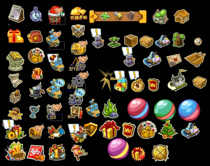 falsh 矢量游戏 图标 icon 房子卷轴 宝箱魔法帽木箱日历源文件