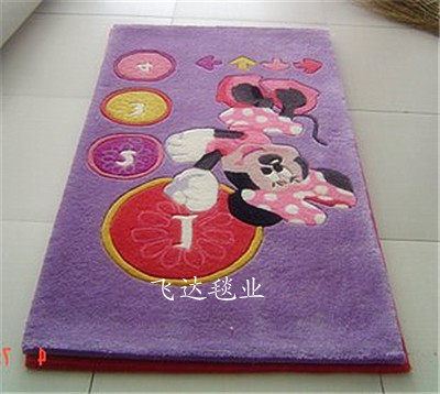 儿童房地毯男孩房床边小孩地中海手工混纺满铺女孩动漫宝宝房地毯