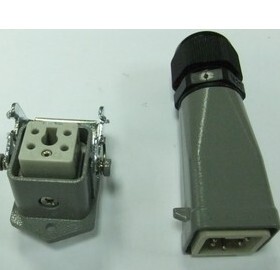 重载矩形插 连接器 航空插头 HDC-HE-004 4芯（3+1）