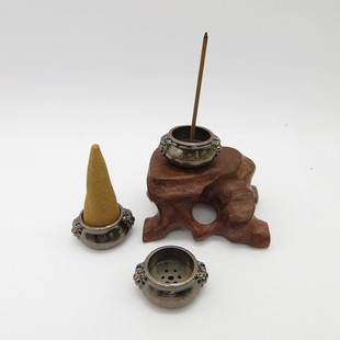 狮子头香插点香器铜金香炉狮耳塔香炉香道用具香插沉线香座檀香