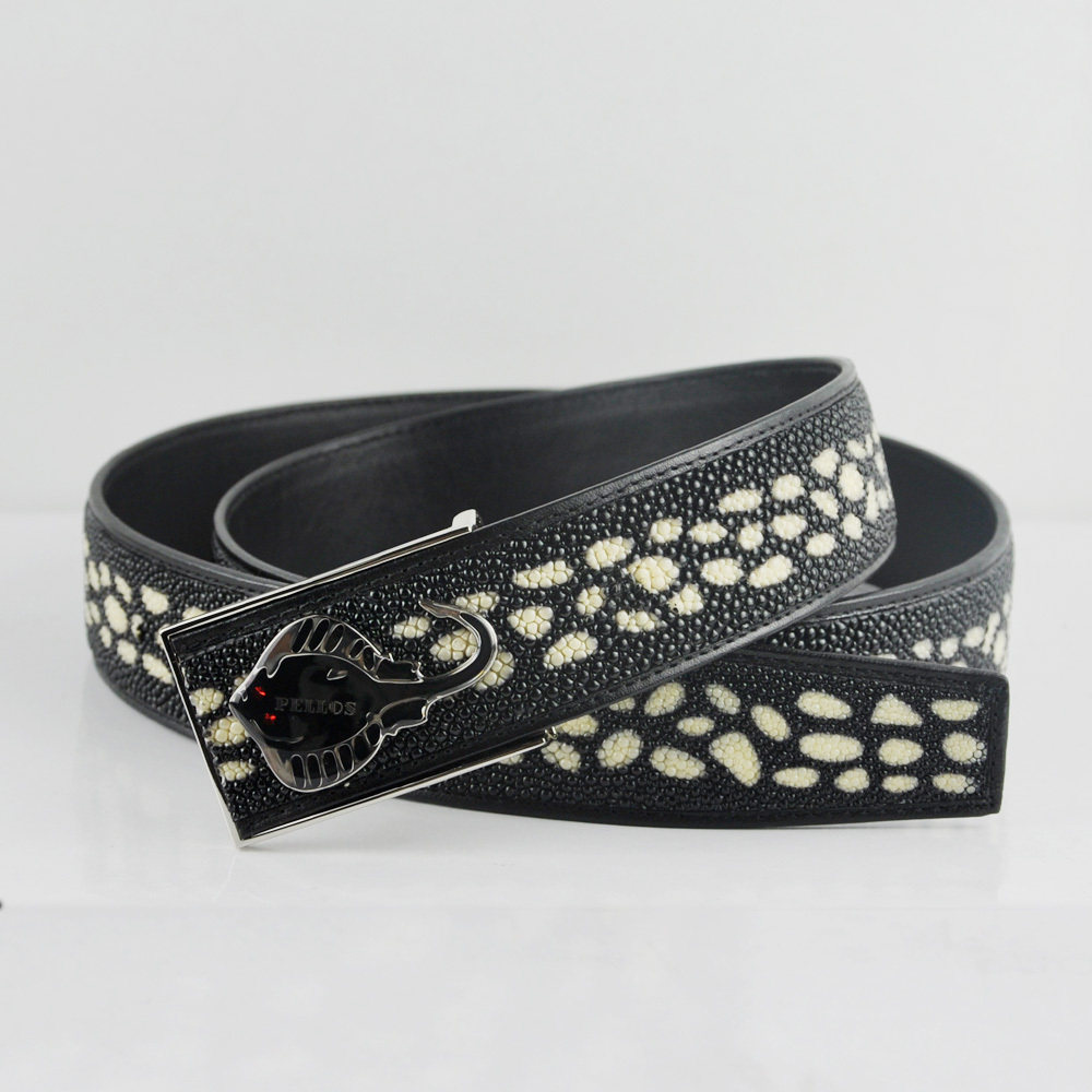 a级珍珠鱼皮皮带 珍珠鱼皮带  珍珠鱼皮男皮带 珍珠鱼皮男士皮带