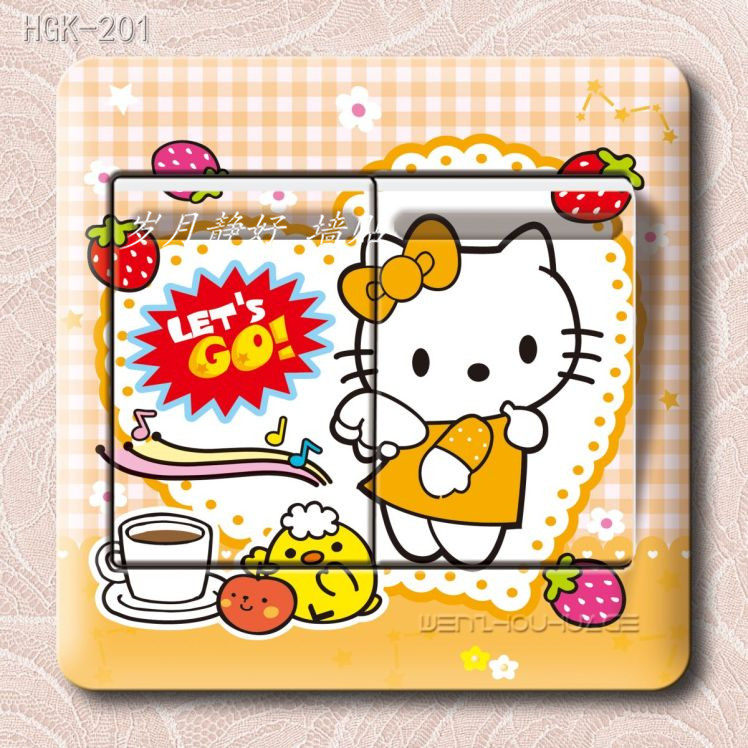可移除开关贴可爱卡通KITTY开关贴