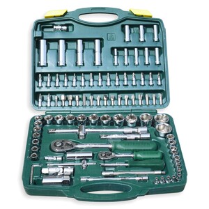 胜达工具 94件6角型套筒工具组合套装 汽修/机修扳手工具箱 包邮