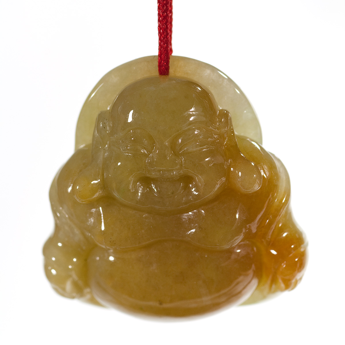 钰达翡翠佛吊坠 黄翡佛公玉佛项坠弥勒佛挂坠A货佛牌挂件项链84g