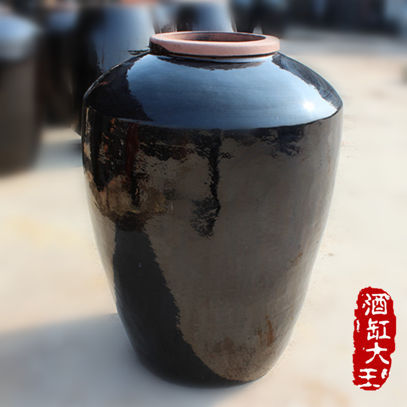 宜兴正宗陶器 甲级正品1000斤（500公斤）酒坛黑釉圆口大酒坛酒缸 餐饮具 家用酒壶 原图主图