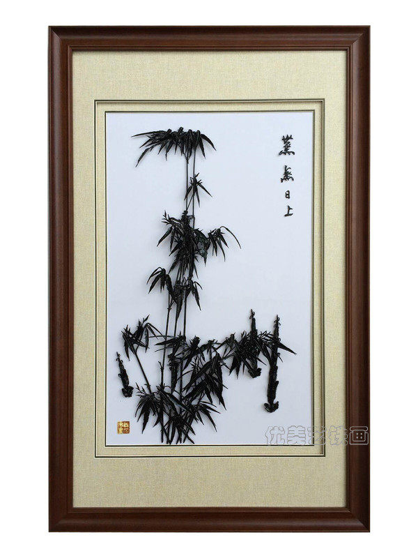 芜湖铁画徽韵竹彩色梅花非遗手工安徽特色礼物家居装饰可加字