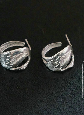 素银suph7990纯银手工银饰精美 白天鹅女士银耳钉生日礼物