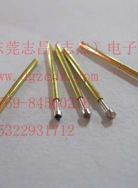 P50-T2铜测试针0#探针 三切面头 16.5mm 0.68精密 顶针弹簧针