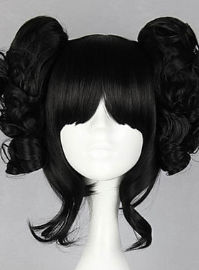 黑色35厘米朋克洛丽塔Lolita假发
