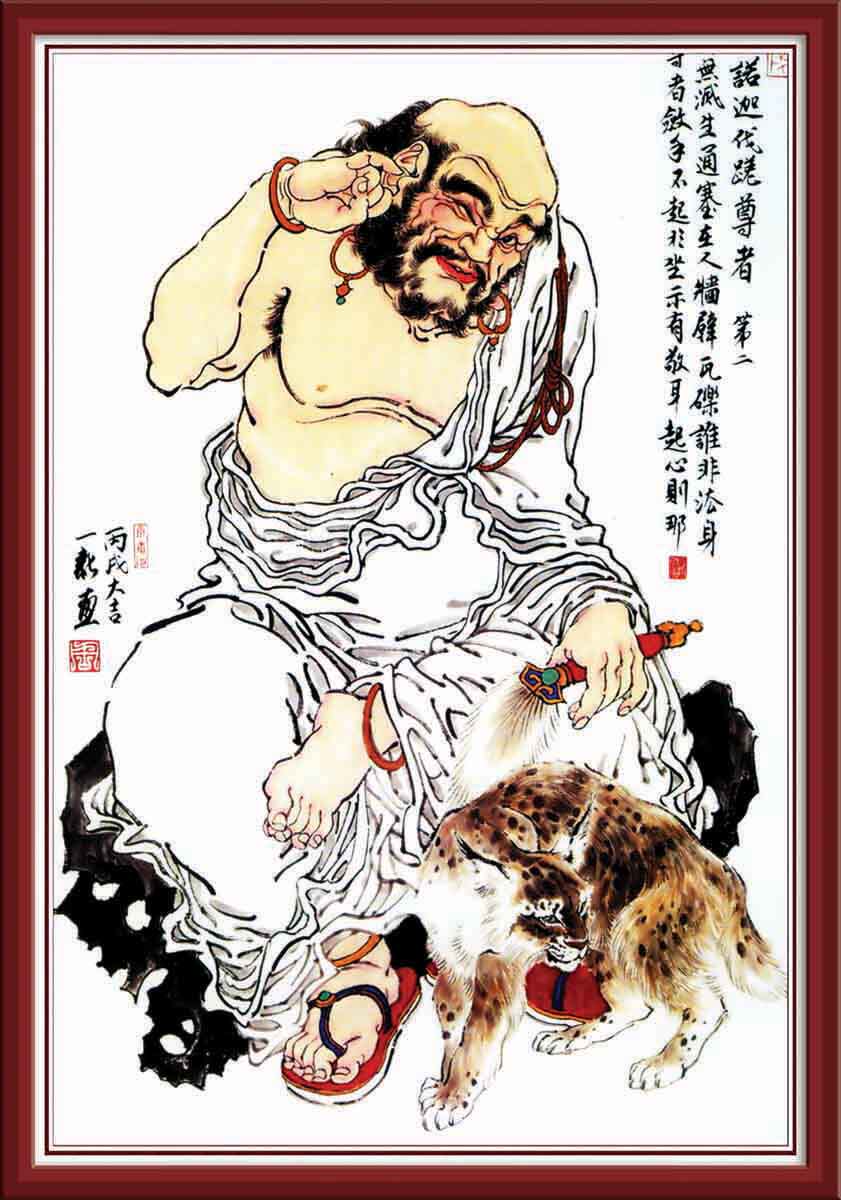 海报印制205壁画挂画装饰画素材36十八罗汉图片墙画装饰画