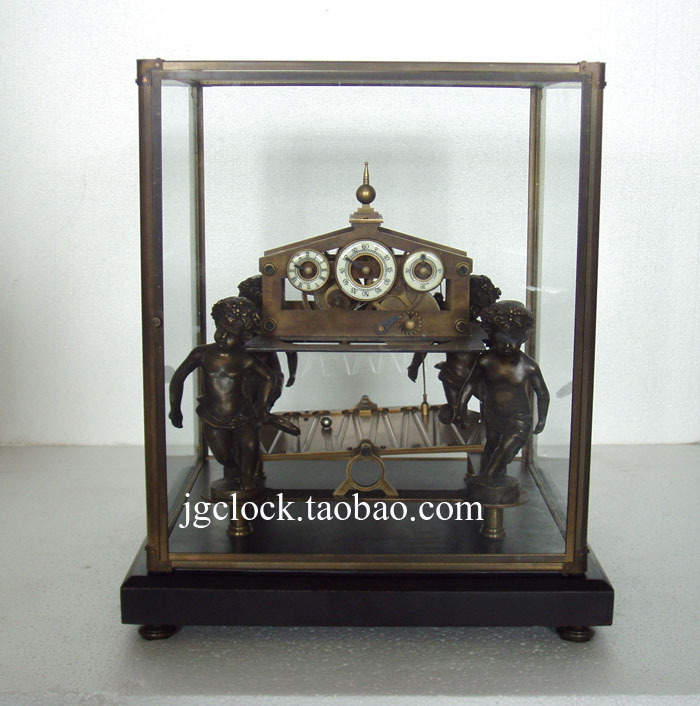 仿古钟表 古典座钟 机械钟 工艺钟表 欧式发条 人物抬滚球钟