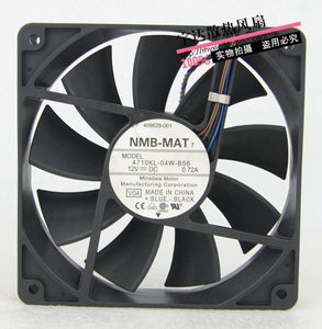 全新NMB 12025 0.72A主板四线PWM智能温控12CM风扇4710KL-04W-B56