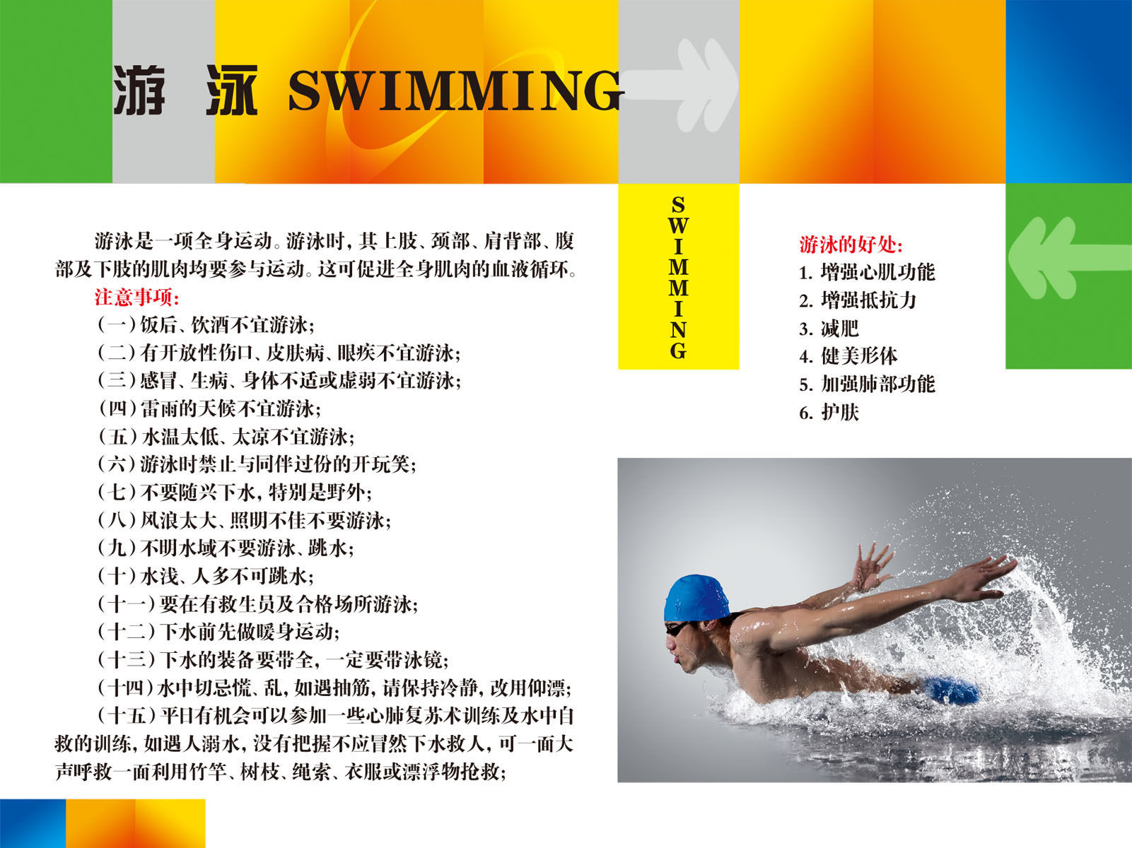 611海报印制海报展板素材705游泳的好处注意事项