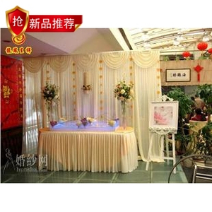 婚庆背景 X道具 场景布置 结婚 新款舞台背景纱幔 迷你签到背景布