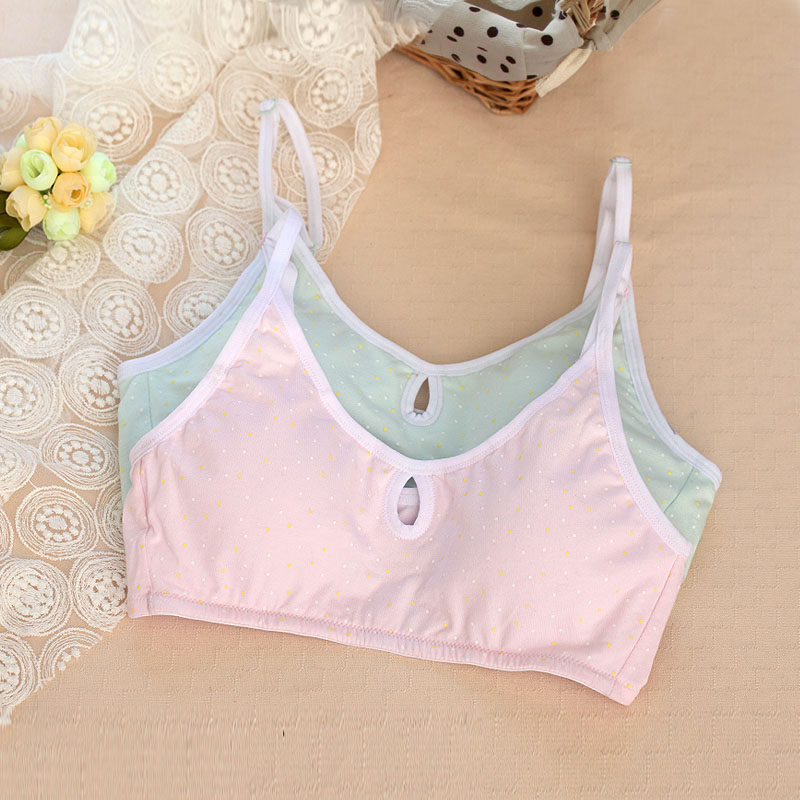 可娃衣少女品牌文胸发育期棉质m小背心学生初高中体检吸汗内衣