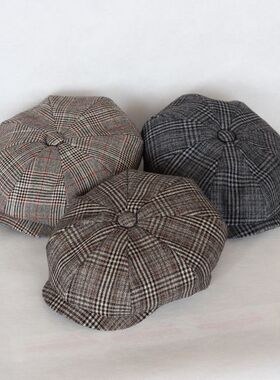 八角帽精纺呢子单帽画家帽报童帽贝雷帽复古帽子英伦帽男女韩版潮