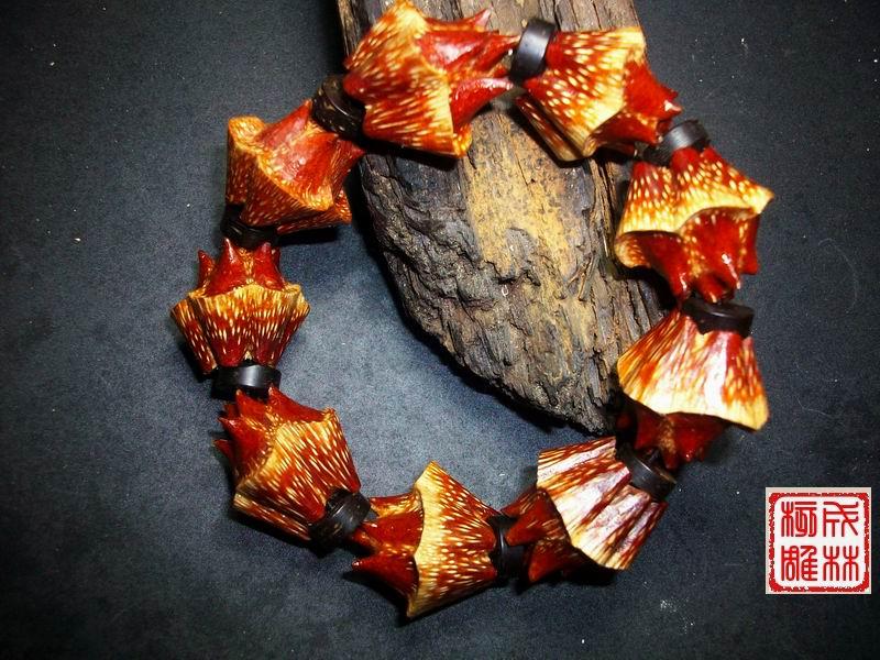 手工、同树、同瓣、进口巴西滴血莲花菩提手串