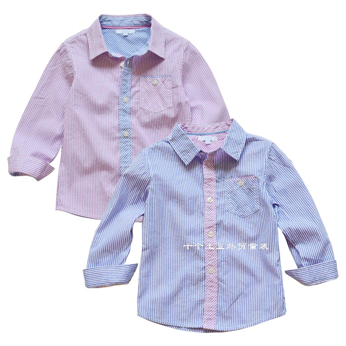 欧美童装男童长袖衬衫