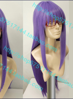 银魂 袁菲 1米 高温丝 cosplay假发 浅紫色长发100cm