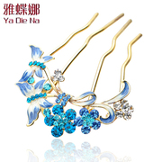 Ya na plug Crystal rhinestone flower hair comb comb hair sticks hairpin trendy Korea hair accessories m0002