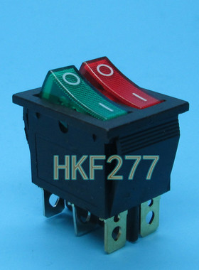 立兴 船型开关 船形开关 电源开关 双联 KCD8 212N 红绿 6脚