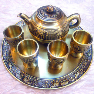 青铜茶具酒具礼品套盒工艺品摆件实拍双十二狂欢精品礼品