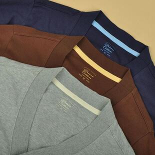 春装新款男装韩版日系长袖V领纯色纯棉休闲上卫衣打底衫开衫