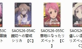 WS 黑白双翼 卡牌 刀剑神域VOL2 红色C卡