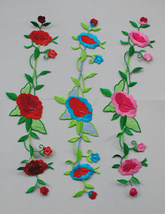 DIY材料演出服装辅料戏曲民族刺绣布贴花朵补贴领子熨烫花辅料