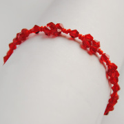 Handmade beaded jewelry DIY kit/products/tutorial a couple of four-leaf clover lucky Crystal Red String Bracelet