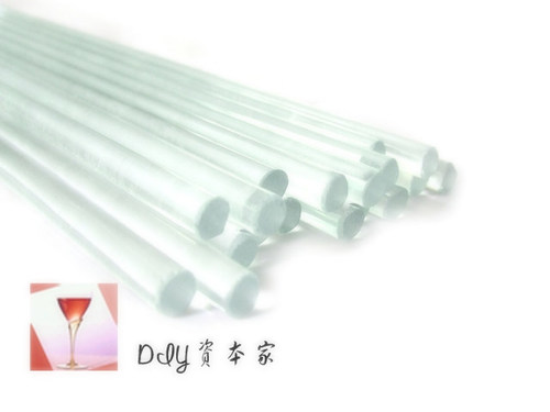 DIY资本家 玻璃搅拌棒 30cm 圆头 口红  实心直径0.6cm 4条/5元