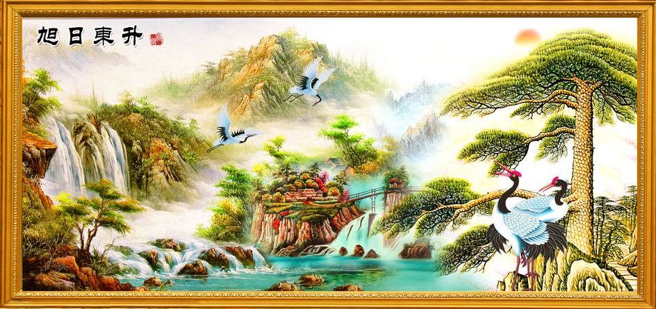 超清晰彩色十字绣重绘图纸/源文件  旭日东升3