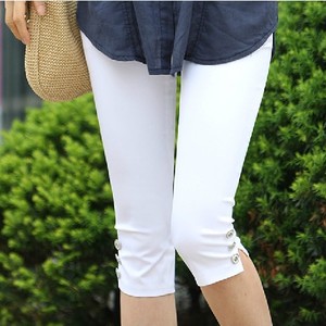 夏季打底裤 七分裤女大码弹力显瘦女士外穿纯棉7分裤夏天薄款裤子