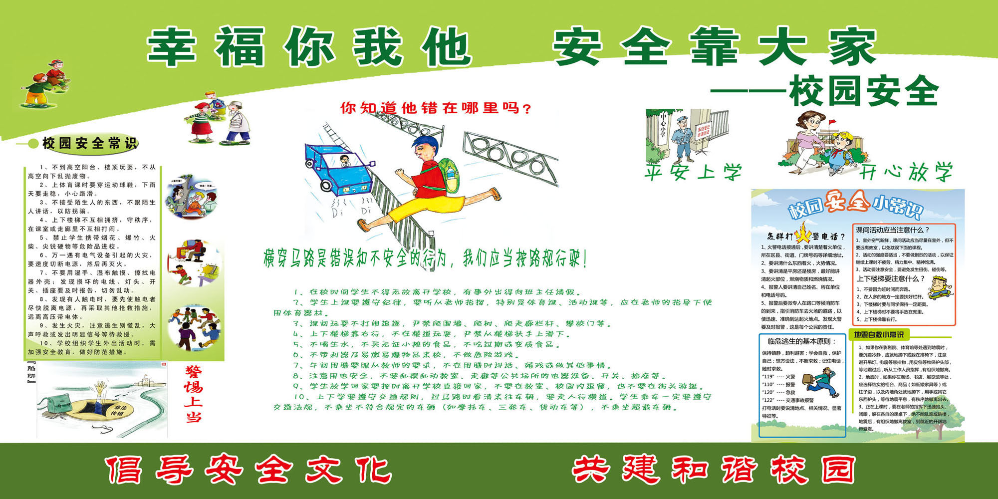 635海报印制海报展板素材664校园安全知识教育宣传画