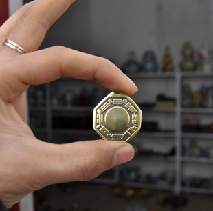 纯铜凸面八卦镜小号