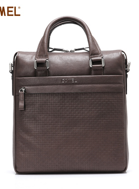【非卖品】骆驼 正品 牛皮 编织纹 商务  男士 手提包 MB110013