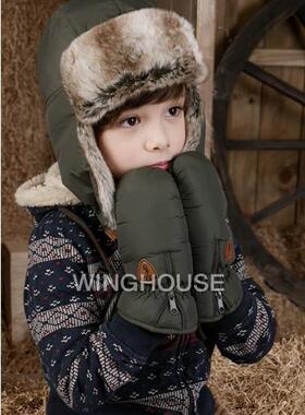 韩国 RAPA宝宝学生幼儿童手套厚毛绒保暖RC090