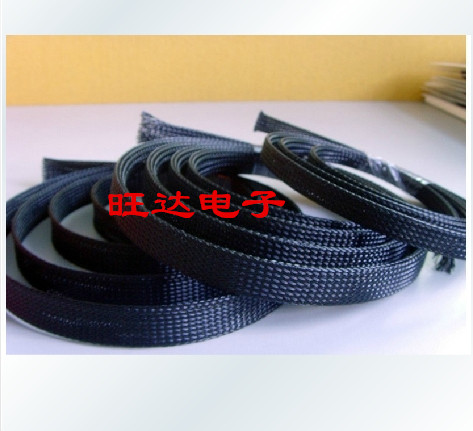 20mm黑色尼龙网管 蛇皮网 三丝编织 PET编织网管 避震网 护线套