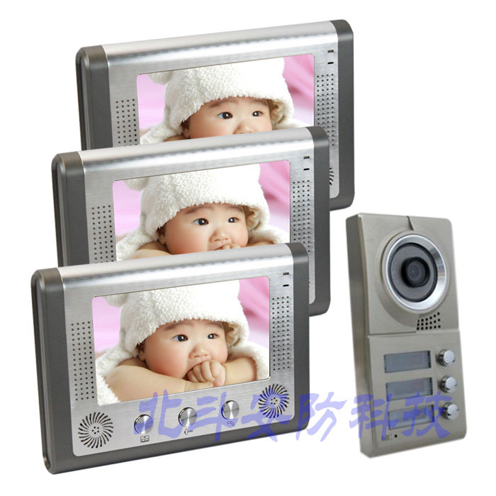 三户型小区单元彩色可视对讲门铃楼宇门禁系统别墅开锁家庭办公室